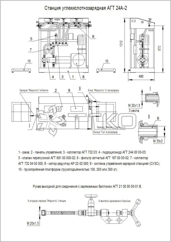 Станция углекислотнозарядная АГТ 24А-2 - 2