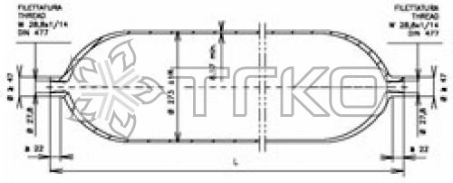 Блок аккумуляторов 25*275 - 4