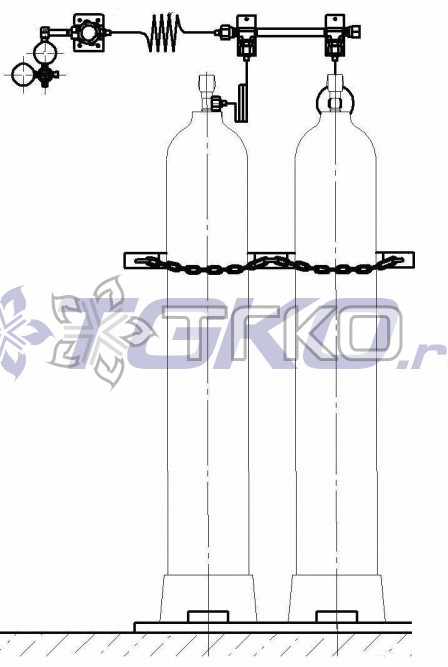 Рампа перепускная РП-02 (2c 1х2) углекислотная на 2 баллона с отсечным клапаном - 1