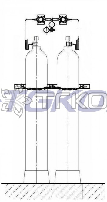 Рампа перепускная РП-01 (2с 2х1) кислородная на 2 баллона - 1