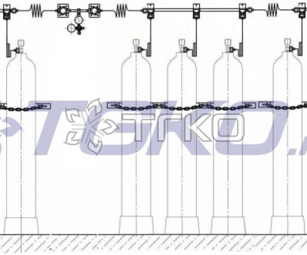 Рампа перепускная РП-02 (9с 2х(3+6)) пропановая на 9 баллонов - 1