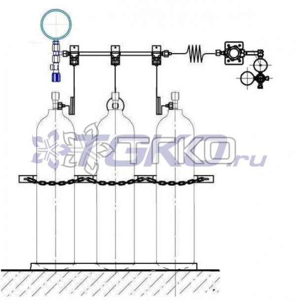 Рампа перепускная РП-01(3с 1х3)  закись азота на 3 баллона - 1