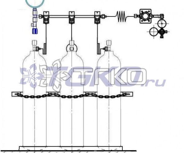 Рампа перепускная РП-01(3с 1х3)  закись азота на 3 баллона - 1